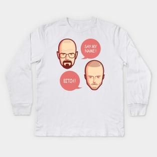 Minimalist Breaking Bad - Say my name, bitch ! Kids Long Sleeve T-Shirt